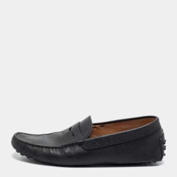 Pre Owned Tod's Black Leather Penny Loafers Size 41 