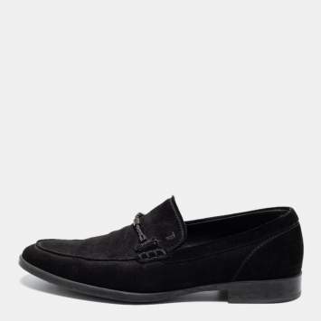 مملوكة مسبقًا Tod's Black Suede Buckle Slip-On Loafers Size 43