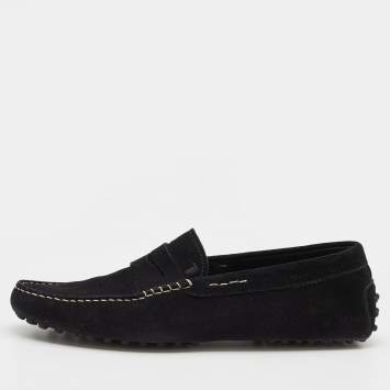 Pre Owned Tod's Black Suede Loafers Size 42