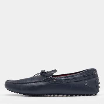 مملوكة مسبقًا Tod's For Ferrari Navy Blue Gommino Driving Loafers Size 44