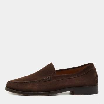 Pre Owned Tod's Brown Suede Slip On Loafers Size 40