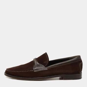 Pre Owned Tod's Brown Suede Slip On Loafers Size 39.5