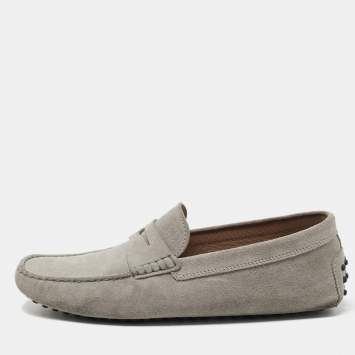 مملوكة مسبقًا Tods Grey Suede Penny Gommini Loafers Size 42