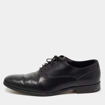 Pre Owned Tod's Black Leather Lace Up Oxfords Size 42