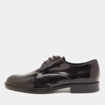 Pre Owned Tod's Black Patent Leather Lace Up Derby Size 43