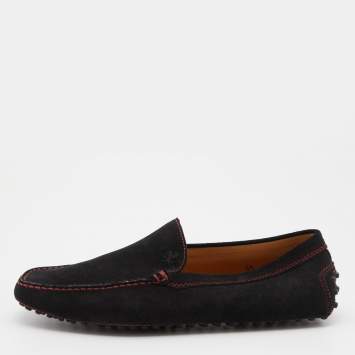 Pre Owned Tod's For Ferrari Black Suede Slip On Loafers Size 40