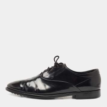 Pre Owned Tod's Black Leather Lace Up Oxford Size 43