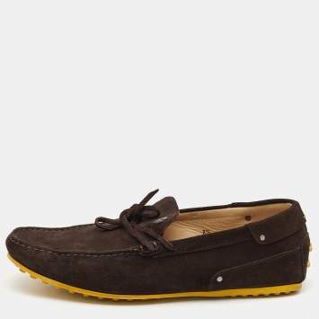 Pre Owned Tod's Brown Suede Slip On Loafers Size 42.5
