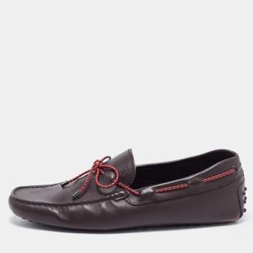 مملوكة مسبقًا Tod's Brown Leather Bow Slip On Loafers Size 42