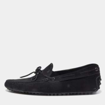 مملوكة مسبقًا Tod's Black Suede Gommino Driving Loafers Size 43