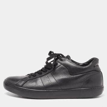 Pre Owned Tod's Black Leather Low Top Sneakers Size 44