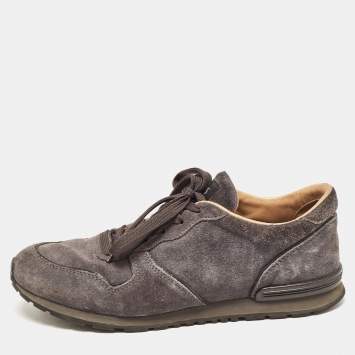 Pre Owned Tod's Grey Suede Low Top Sneakers Size 41.5