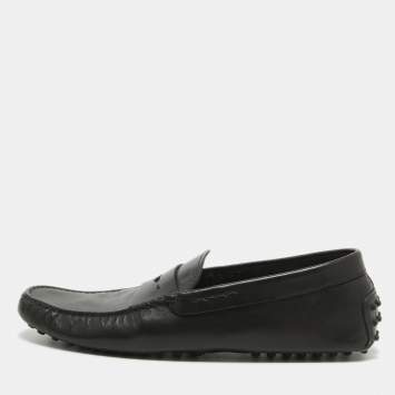 Pre Owned Tod's Black Leather Penny Loafers Size 44.5