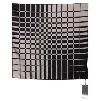 Pre Owned Tom Ford Grey Printed Silk Pocket Square 
