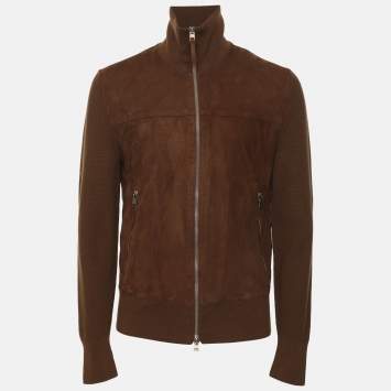 Pre Owned Tom Ford Brown Suede and Knit Jacket S