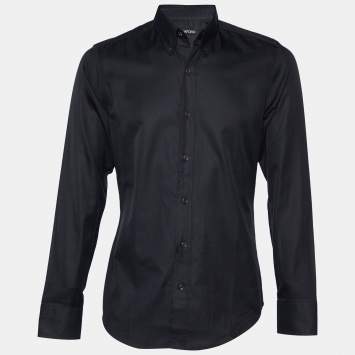 مملوكة مسبقًا Tom Ford Black Cotton Button Front Shirt M