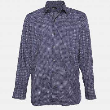 Pre Owned Tom Ford Polka Dot Button Front Shirt 44
