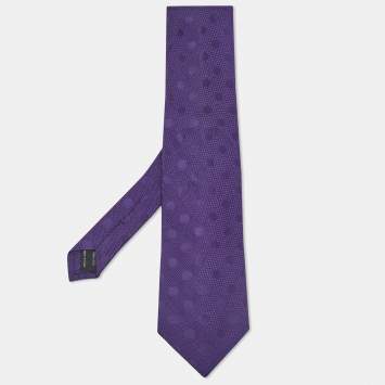 Pre Owned Tom Ford Purple Silk Jacquard Traditional Tie