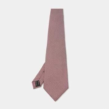 Pre Owned Tom Ford Red Patterned Silk Traditional Tie