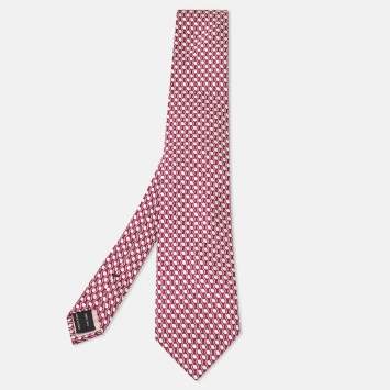 مملوكة مسبقًا Tom Ford Dark Pink Dot Pattern Silk Tie