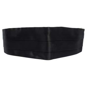 Pre Owned Tom Ford Black Silk Satin Pleated Cummerbund