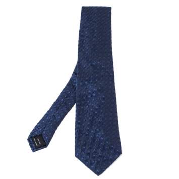 Pre Owned Tom Ford Blue Dot Patterned Textured Silk Tie
