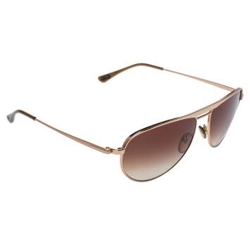 Pre Owned Tom Ford Rose Gold/Brown Gradient William Aviator Sunglasses