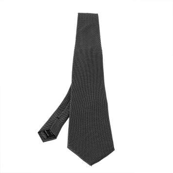 Pre Owned Tom Ford Monochrome Dotted Silk Traditional Tie