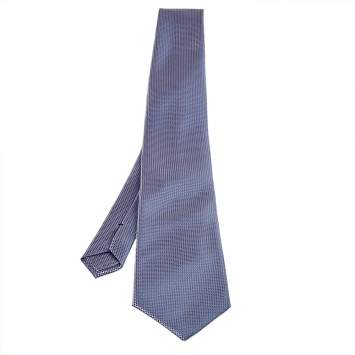 Pre Owned Tom Ford Lavender Basketweave Silk Jacquard Traditional Tie 