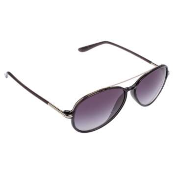 Pre Owned Tom Ford Black Acetate Romane TF149 Gardient Aviator Sunglasses