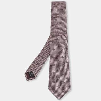 Pre Owned Tom Ford Pink & Black Jacquard Silk Tie