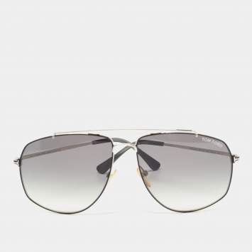 Pre Owned Tom Ford Grey/Silver Georges Gradient Aviator Sunglasses