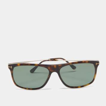 Pre Owned Tom Ford Dark Brown Max 02 Polarized Square Sunglasses