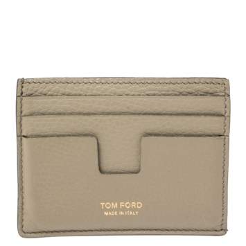 Pre Owned Tom Ford khaki Green Leather T Bar Card Holder