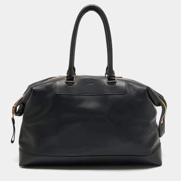 Pre Owned Tom Ford Black Leather Duffel Bag