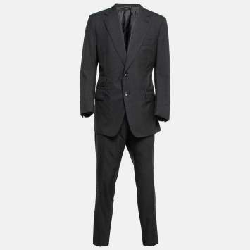 Pre Owned Tom Ford Grey Wool Single Breasted Pants Suit XXXL