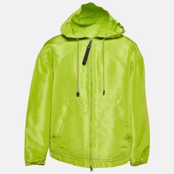 Pre Owned Tom Ford Green Silk Blend Boxy Fit Hooded Jacket M