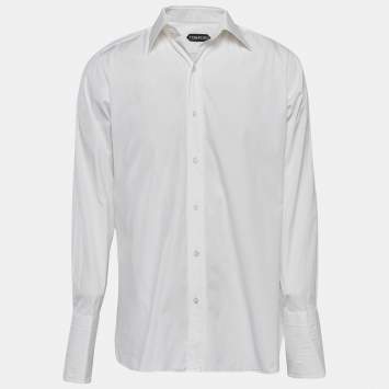 Pre Owned Tom Ford White Cotton Long Sleeve Shirt XL