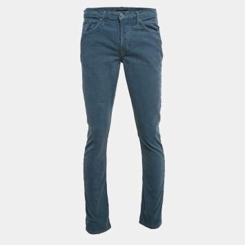 مملوكة مسبقًا Tom Ford Blue Corduroy Straight Leg Pants L