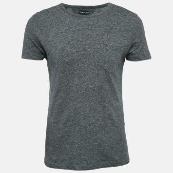 Pre Owned Tom Ford Dark Grey Cotton Crew Neck T-Shirt M