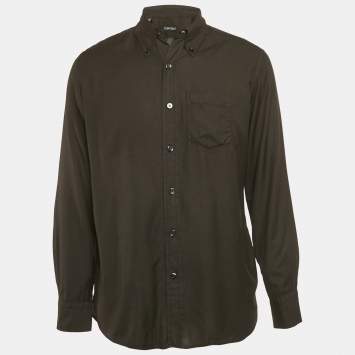 Pre Owned Tom Ford Black Cotton Long Sleeve Shirt XL