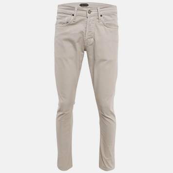 Pre Owned Tom Ford Light Grey Denim Slim Fit Jeans L Waist 34"