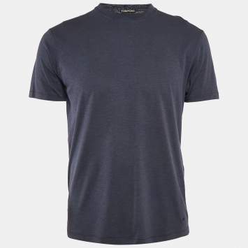 Pre Owned Tom Ford Dark Blue Jersey Crewneck T-Shirt S