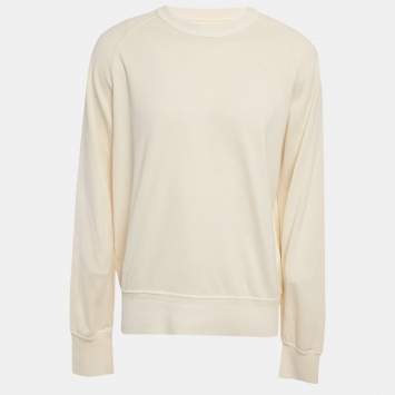 Pre Owned Tom Ford Cream Cotton Knit Sweatshirt XXL