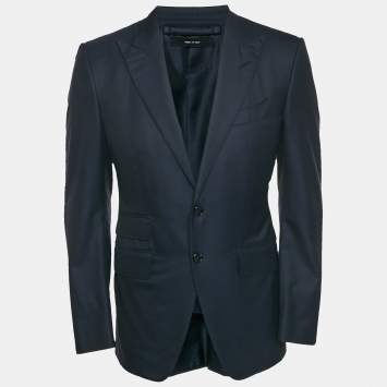Pre Owned Tom Ford Navy Blue Wool Tailored Blazer S