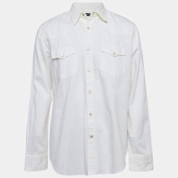 Pre Owned Tom Ford White Cotton Full Sleeve Shirt XL