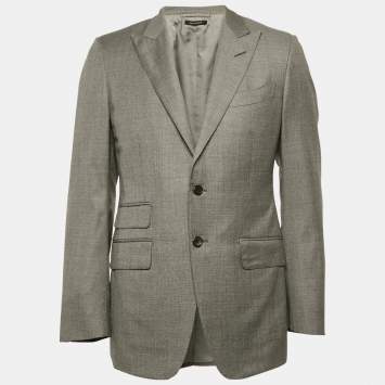 Tom Ford Grey Wool Single Breasted Tailored Blazer M