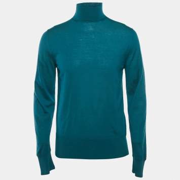 Tom Ford Bottle Green Cashmere Knit Turtleneck Sweater L