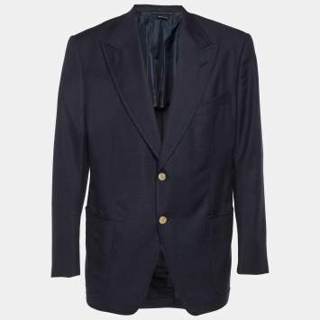 Tom Ford Navy Blue Wool Single Breasted Fit D Blazer XXXL
