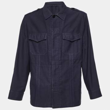 Tom Ford  Midnight Blue Cotton Single Breasted Cargo Jacket XXXL